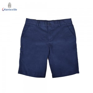 Men’s Summer Wear Shorts Navy Solid Garment Dye Fabric Cotton Elastane Smart Casual Shorts For Men GTCW108388G1