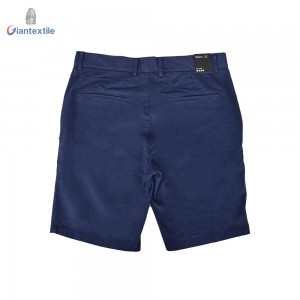 Men’s Summer Wear Shorts Navy Solid Garment Dye Fabric Cotton Elastane Smart Casual Shorts For Men GTCW108388G1