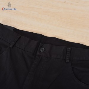 Accept OEM Logo Men’s Casual Pants Cotton Elastane Garment Dye Black Solid Fitted Pants For Men GTCW108388G2