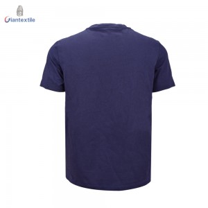 Giantextile Men’s T-shirt Short Sleeve Navy Solid With Big Pocket 100% Cotton Smart Casual Shirt For Men GTCW108389G1