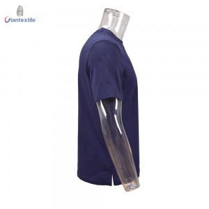 Giantextile Men’s T-shirt Short Sleeve Navy Solid With Big Pocket 100% Cotton Smart Casual Shirt For Men GTCW108389G1