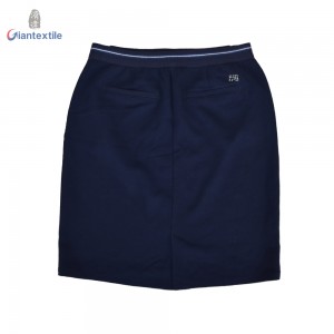 New Fashion Custom Made Ladies Short Skirt Navy Solid Polyester Rayon Elastane Chic Dress for Women GTCW108392G2