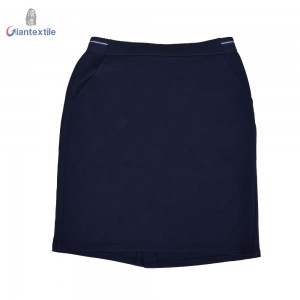 New Fashion Custom Made Ladies Short Skirt Navy Solid Polyester Rayon Elastane Chic Dress for Women GTCW108392G2