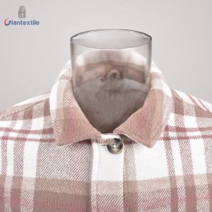 Giantextile Good Look Flannel Overshirts Comfortable Men’s Shirt Brown Check Long Sleeve High Quality Shirt For Men GTCW108399G1