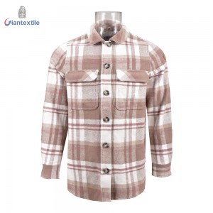 Giantextile Good Look Flannel Overshirts Comfortable Men’s Shirt Brown Check Long Sleeve High Quality Shirt For Men GTCW108399G1