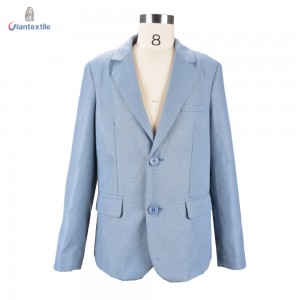 Giantextile Newly Kid’s Wear Boy Gent Suit Blue Solid 100% Polyester Handsome Suit GTCW108400G1