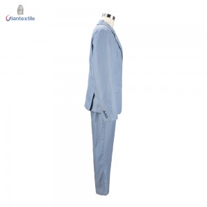 Giantextile Newly Kid’s Wear Boy Gent Suit Blue Solid 100% Polyester Handsome Suit GTCW108400G1