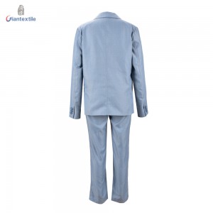 Giantextile Newly Kid’s Wear Boy Gent Suit Blue Solid 100% Polyester Handsome Suit GTCW108400G1