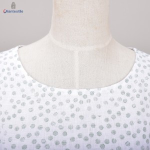 Nice Look OEM Supplier 100% Linen Small Floral Short-Sleeve Good Hand Feel Top For Women GTCW108086G1
