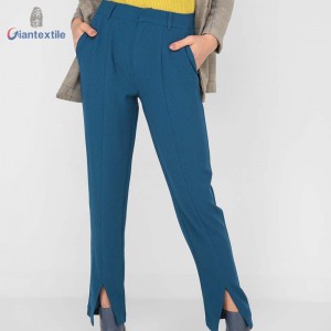 New Arrival Ladies Solid Fashion Style Blue Long Pants 97%Polyester 3%Spandex Nice Look Superior Pants for Women GTCW108487G1