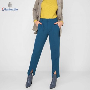 New Arrival Ladies Solid Fashion Style Blue Long Pants 97%Polyester 3%Spandex Nice Look Superior Pants for Women GTCW108487G1