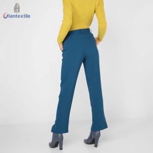 New Arrival Ladies Solid Fashion Style Blue Long Pants 97%Polyester 3%Spandex Nice Look Superior Pants for Women GTCW108487G1