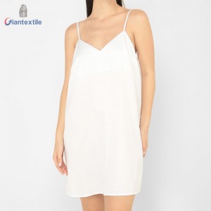 Giantextile Fashion Women’s Wear Good Hand Feel White Solid Polyester Spandex Casual Women’s Halter Tops  GTCW108492G1