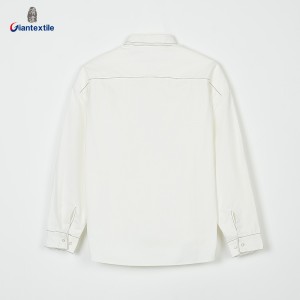 Giantextile New Fashion Men’s Shirt White Solid Contrast Effect Shirt Slim fit Classical Shirt For Men GTCW108641G1