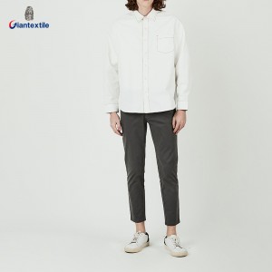 Giantextile New Fashion Men’s Shirt White Solid Contrast Effect Shirt Slim fit Classical Shirt For Men GTCW108641G1