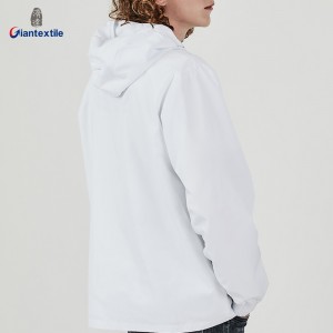 Giantextile Newly Jacket High Quality 100% Polyester Splicing White Solid Outdoor Wear Jacket For Men  GTCW108652G1