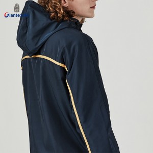 Giantextile Nice Look High Quality 100% Polyester Two Big Pockets Navy And Yellow Outdoor Wear Jacket For Men  GTCW108654G1