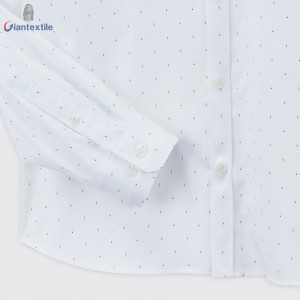 Giantextile Fashion Men’s Shirt 100% Cotton Small Dot Print Best Quality Fitted Long Sleeve Casual Shirt For Men GTCW200043G1