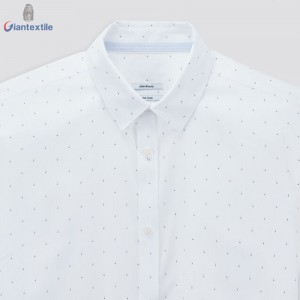 Giantextile Fashion Men’s Shirt 100% Cotton Small Dot Print Best Quality Fitted Long Sleeve Casual Shirt For Men GTCW200043G1
