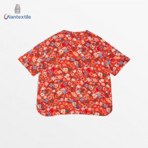 Giantextile Best Sale Women’s Wear Summer 100% Viscose Floral Print Casual Women’s Fashion Tops GTCW200088G1