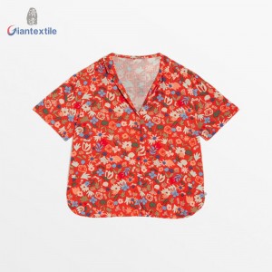 Giantextile Best Sale Women’s Wear Summer 100% Viscose Floral Print Casual Women’s Fashion Tops GTCW200088G1