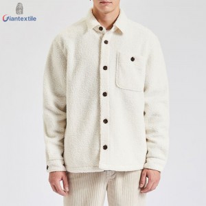 Giantextile Best Selling Men’s Fleece Jacket White Solid Warm Fashion Plus Size Jacket For Men GTCW200116G1