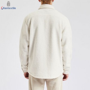 Giantextile Best Selling Men’s Fleece Jacket White Solid Warm Fashion Plus Size Jacket For Men GTCW200116G1