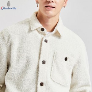 Giantextile Best Selling Men’s Fleece Jacket White Solid Warm Fashion Plus Size Jacket For Men GTCW200116G1