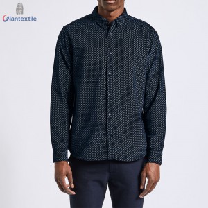 Giantextile Good Quality Men’s Shirt Geometric Print 100% Cotton 28W Corduroy Long Sleeve Casual Shirt For Men GTCW200126G1