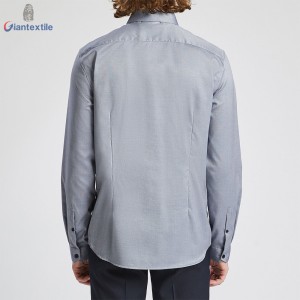 Giantextile Top Quality Men’s Shirt Gray Solid Wrinkle Free Dress Shirt Slim fit Classical Shirt For Men GTCW200129G1