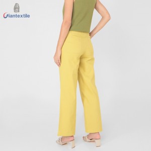 Giantextile OEM Supplier Fashion Ladies Two Colors Options Solid Long Pants Cotton Polyester Spandex Superior Pants for Women  GTCW200166G1/GTCW200166G2