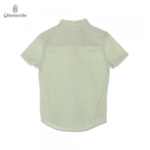 Giantextile New Arrival Boy’s Shirt Green Solid Comfortable Gent Shirts Linen Viscose Children Tops GTCW200419G1