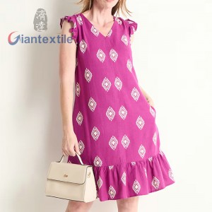 Women’s Beautiful Color Geometric Pattern Print Sleeveless Long Dress 66% Viscose 28% Linen 6% Cotton Casual Summer Wear GTCW202761G1