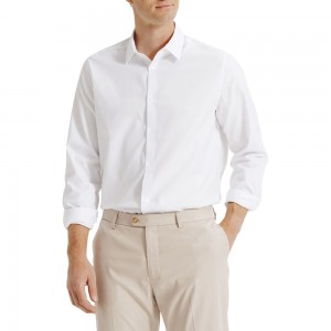Men’s White Dress Shirt Long Sleeve Button-Down Formal Shirt Wrinkle-Resistant Regular Fit Business Casual Shirt for Office GTCW203362G1