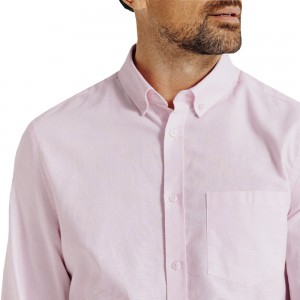 Men’s Pink Dress Shirt Long Sleeve Button-Down Formal Shirt Wrinkle-Resistant Regular Fit Business Casual Shirt for Daily GTCW203364G1