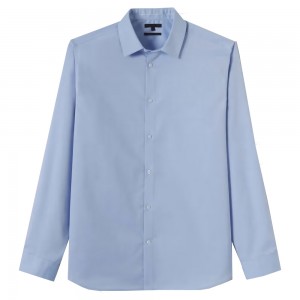Men’s Blue Dress Shirt Long Sleeve Button-Down Formal Shirt Wrinkle-Resistant Regular Fit Business Casual Shirt for Meeting GTCW203371G1