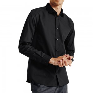 Men’s Black Classic Dress Shirt Long Sleeve Button-Down Formal Shirt Wrinkle-Resistant Regular Fit Business Casual Shirt GTCW203375G1