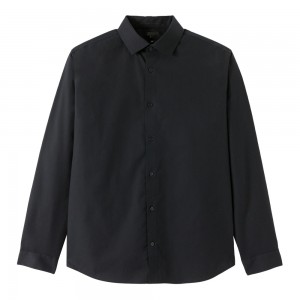 Men’s Black Classic Dress Shirt Long Sleeve Button-Down Formal Shirt Wrinkle-Resistant Regular Fit Business Casual Shirt GTCW203375G1