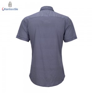 Hot Sale Woven knitted Shirt Comfortable Good Hand Feel Print Marl Knit Short Sleeve Shirt For Men GTF000075