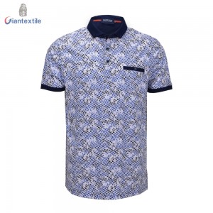 New Design Knit Polo Shirt Comfortable Premium High Quality Print Knit Short Sleeve Shirt For Men GTF000077