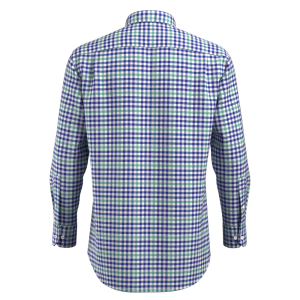 New Promotion essential Gingham Blue Green Check Shirt 100% Cotton Casual Long Sleeve Shirt for Men GTF190002