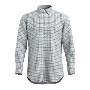 Make-To-Order High End Mini Check Shirt 100% Cotton Casual Black Blue Long Sleeve Shirt for Men GTF190007