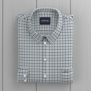 Make-To-Order High End Mini Check Shirt 100% Cotton Casual Black Blue Long Sleeve Shirt for Men GTF190007