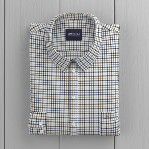 New Arrival High End Mini Check Shirt 100% Cotton Casual Black Brown Check Long Sleeve Shirt for Men GTF190009