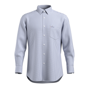 New Promotion Classic Black Blue Shirt Bamboo fiber Mini Check Casual Long Sleeve Shirt for Men GTF190010