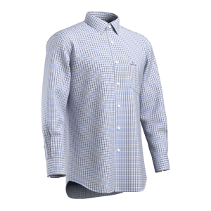 New Promotion Classic Black Blue Shirt Bamboo fiber Mini Check Casual Long Sleeve Shirt for Men GTF190010