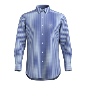 Wholesale Price Classic Blue White strip Shirt 100% Cotton Casual Long Sleeve Shirt for Men GTF190011