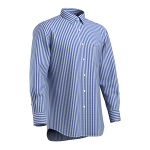 Wholesale Price Classic Blue White strip Shirt 100% Cotton Casual Long Sleeve Shirt for Men GTF190011