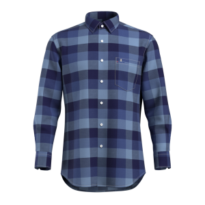 Designer big Gingham Navy Blue Check Shirt 100% Cotton Casual Long Sleeve Shirt for Men GTF190014