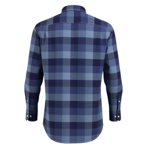 Designer big Gingham Navy Blue Check Shirt 100% Cotton Casual Long Sleeve Shirt for Men GTF190014